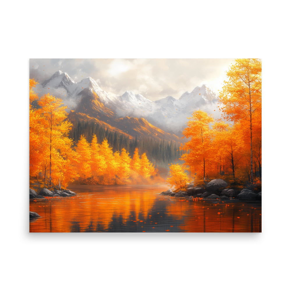 Autumn valley river Poster