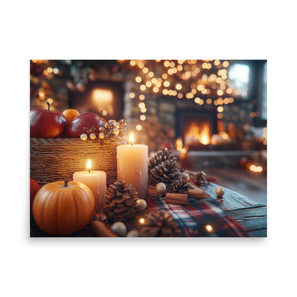 Cozy Halloween kitchen Poster