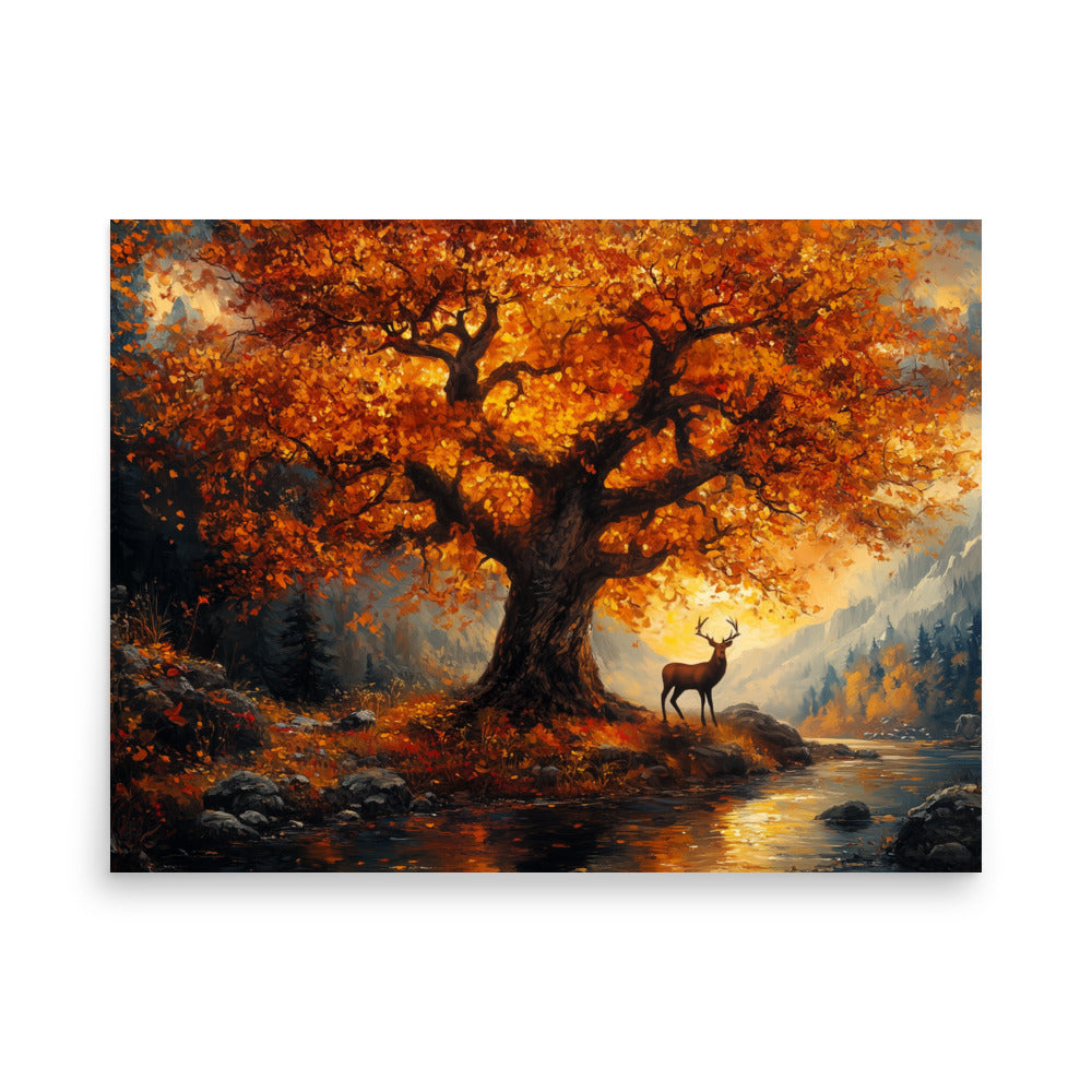 Autumn oak deer valley Poster