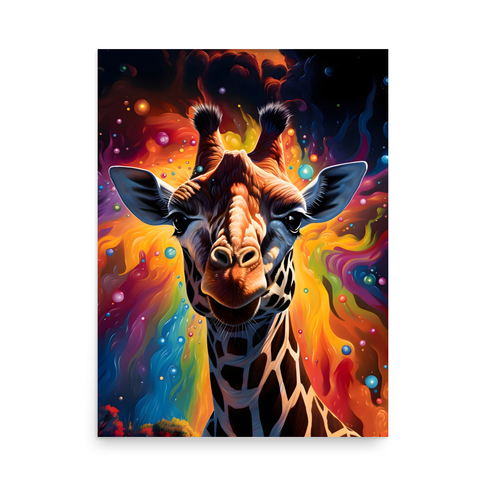 Psychedelic Giraffe - Poster