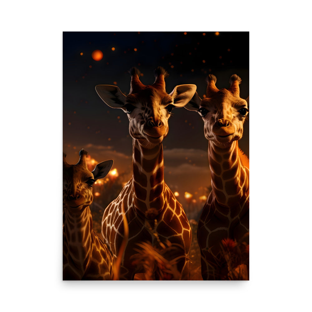 Trio de girafe - Affiche