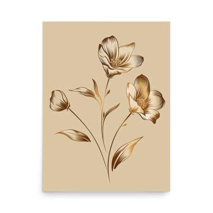 Golden flower bunch Poster