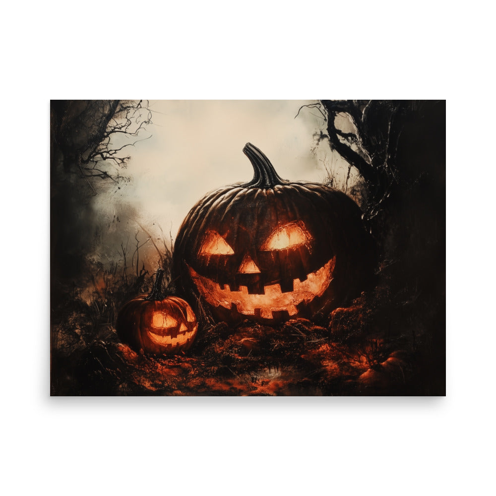 Spooky Halloween Jack-O'-Lantern Pumpkin Poster