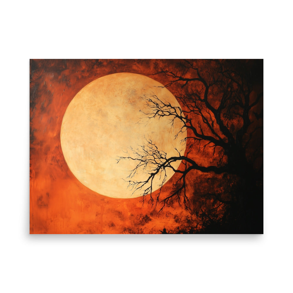 Spooky Full Moon – Haunted Night Landscape Poster