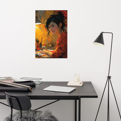 Smiling artist portrait Poster