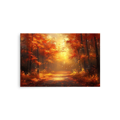 Autumn forest at dawn Poster