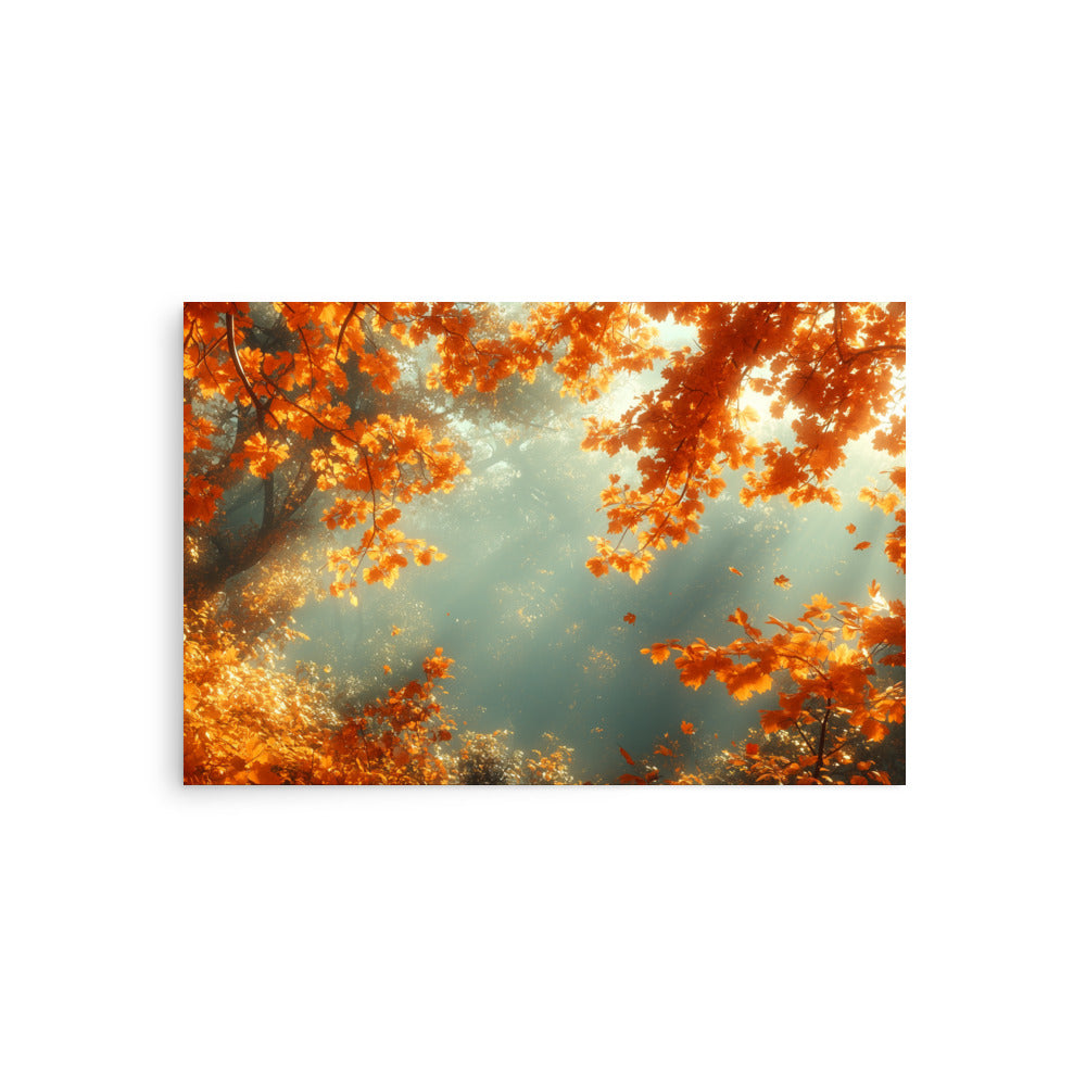 Autumn forest bathed in the sun Poster