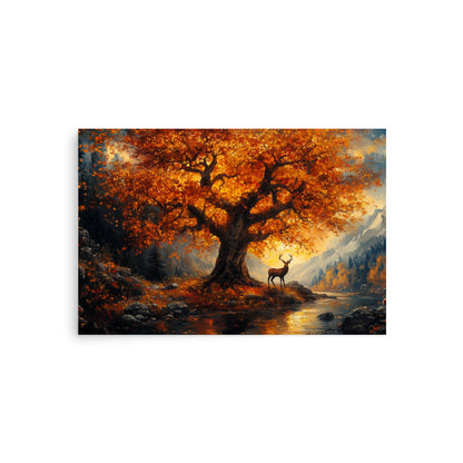 Autumn oak deer valley Poster