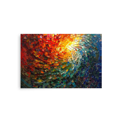 Abstract colorful rainbow pattern in stained glass style - Poster