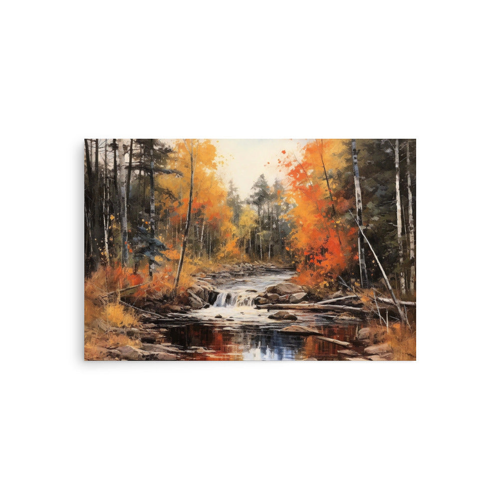 Autumn forest creek Poster