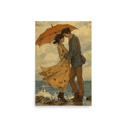 Lovers couple under the elements Poster