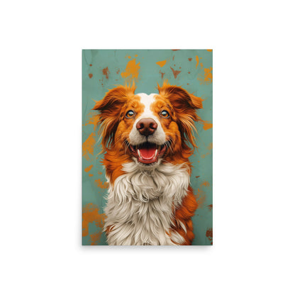 Red dog smiling Poster