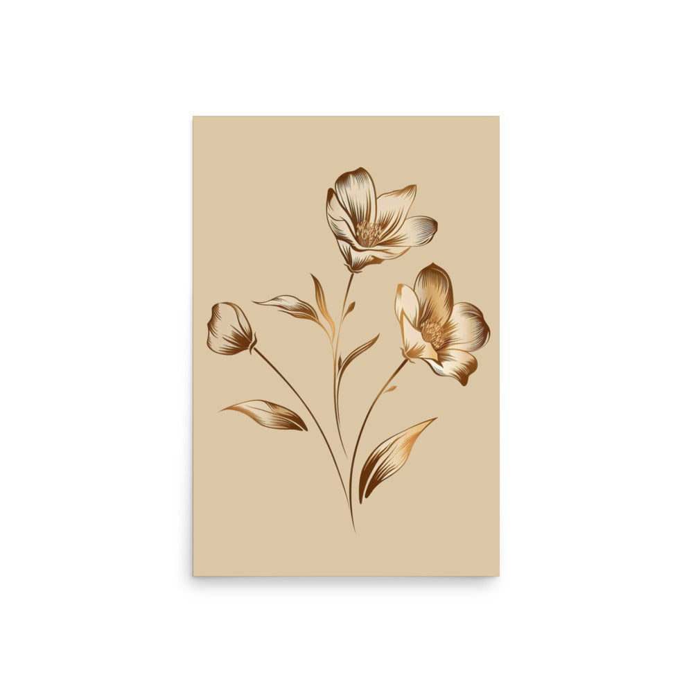 Golden flower bunch Poster