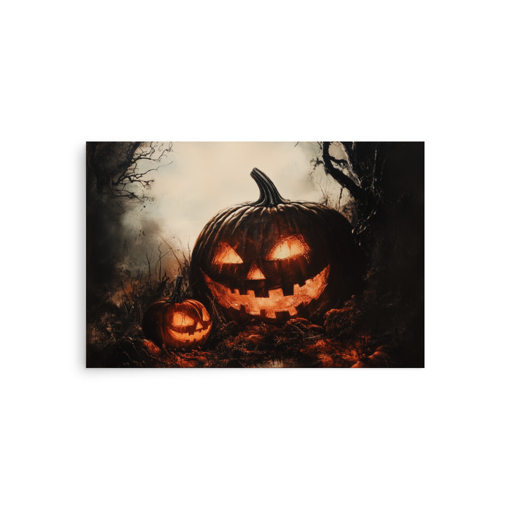 Spooky Halloween Jack-O'-Lantern Pumpkin Poster