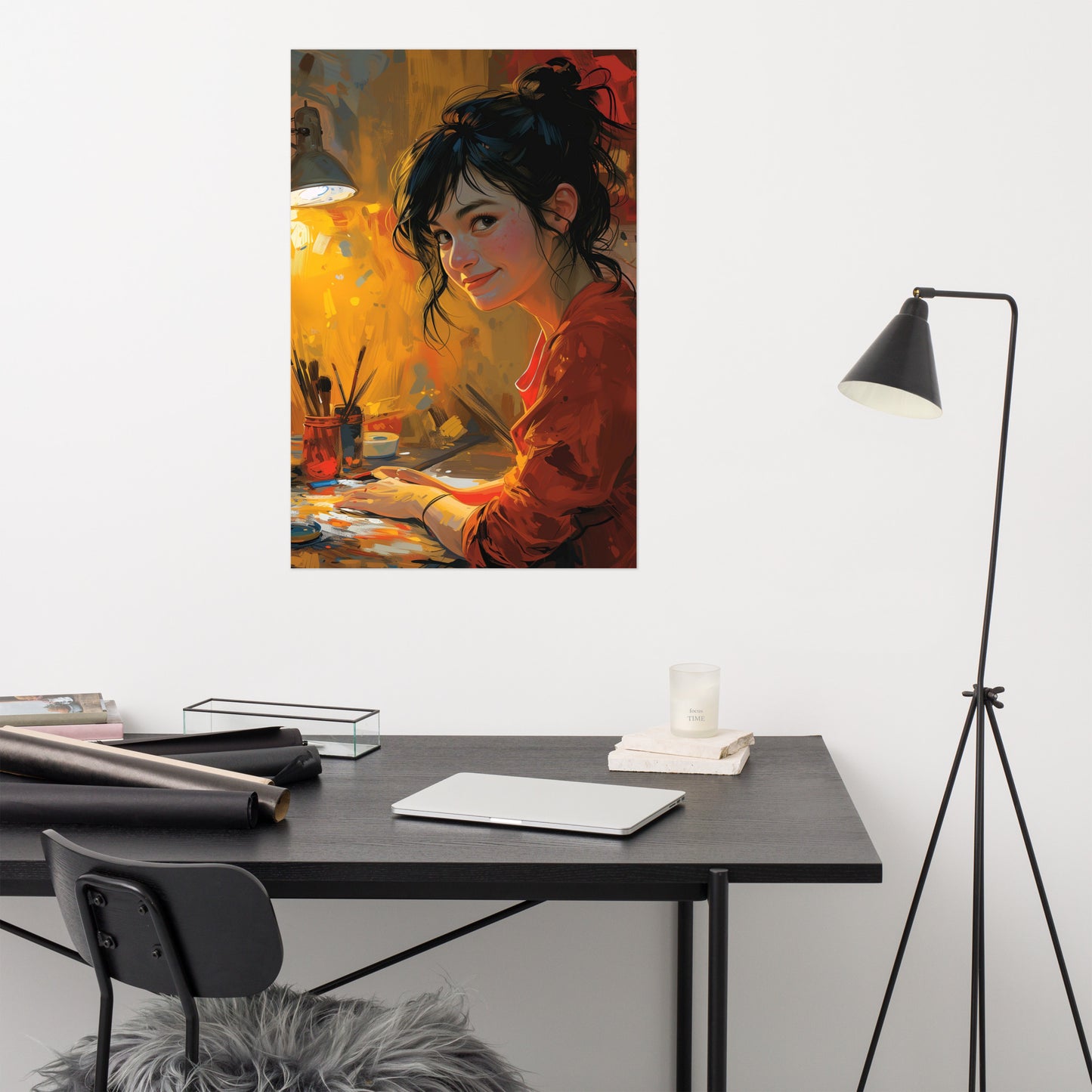 Smiling artist portrait Poster