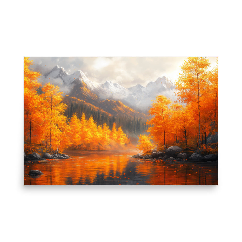 Autumn valley river Poster