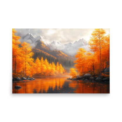 Autumn valley river Poster