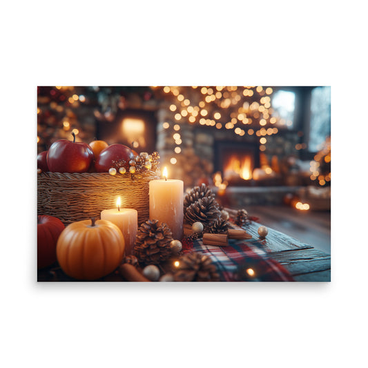 Cozy Halloween kitchen Poster