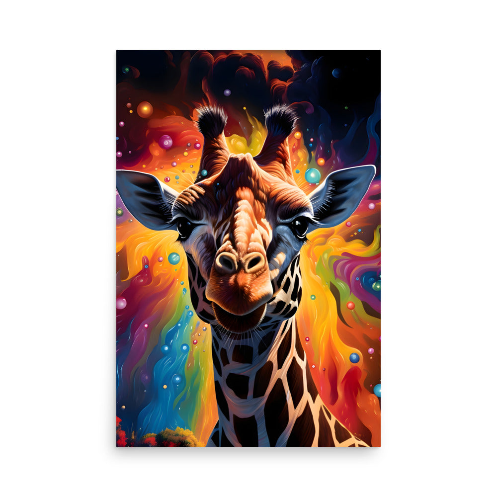 Psychedelic Giraffe - Poster