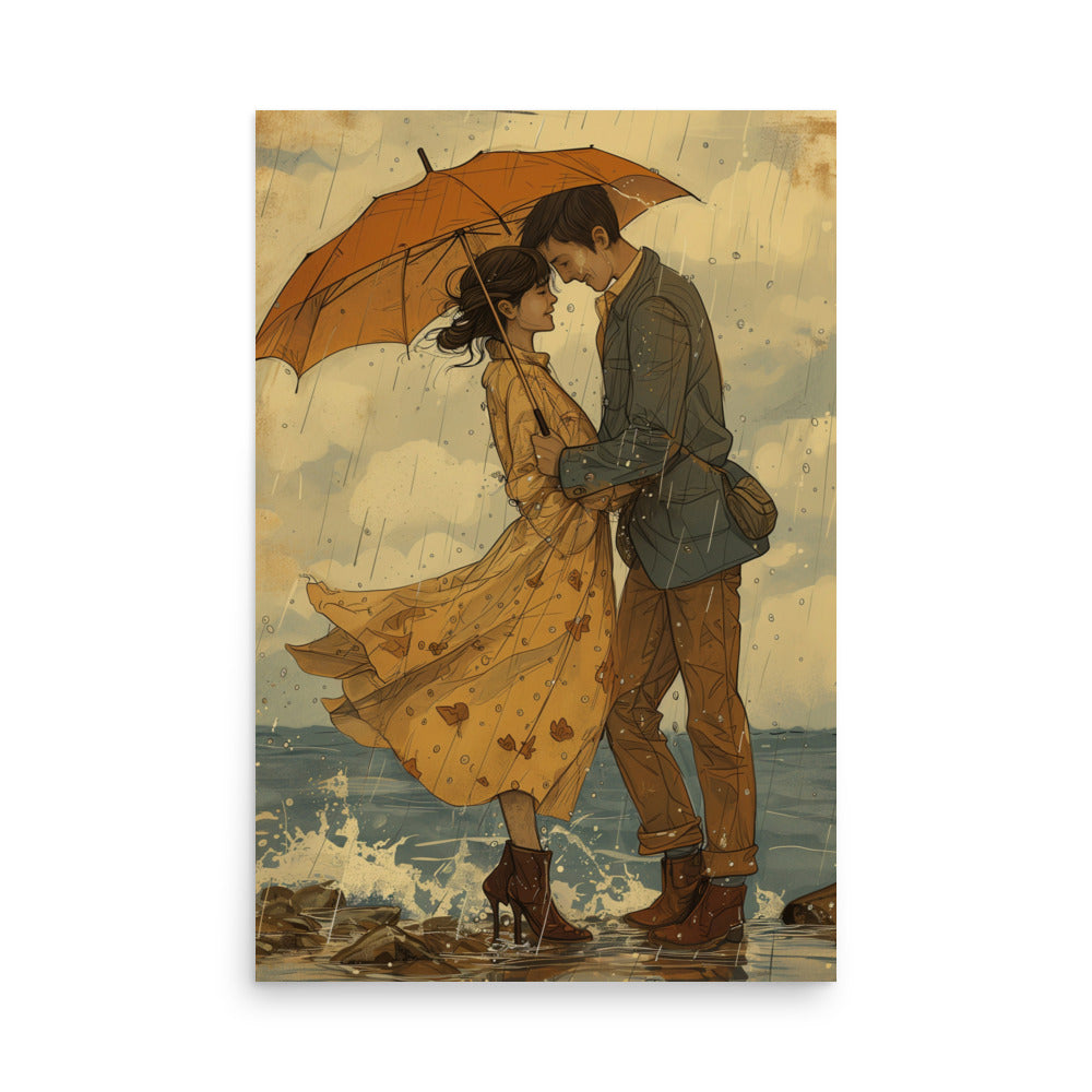 Lovers couple under the elements Poster