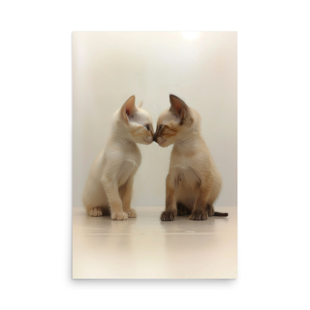 Two siamese kittens nose kissing Poster