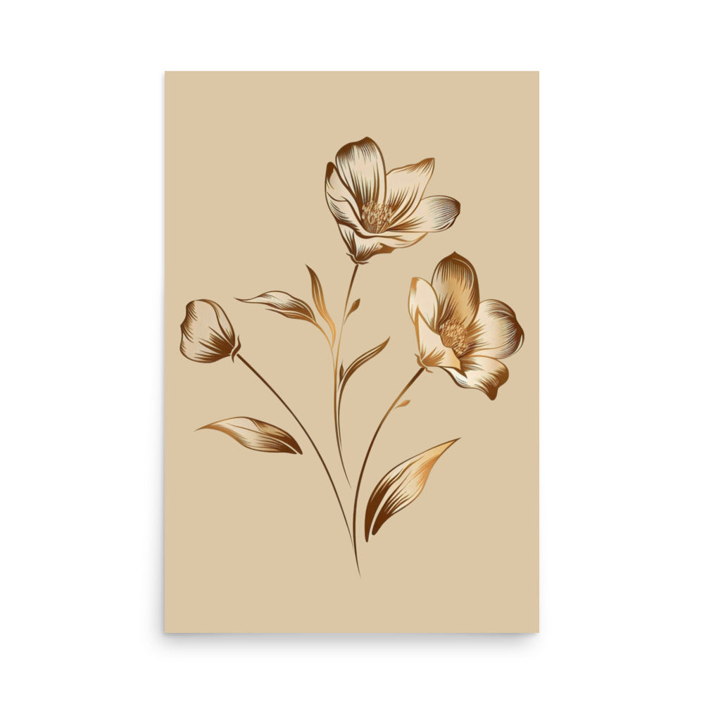 Golden flower bunch Poster