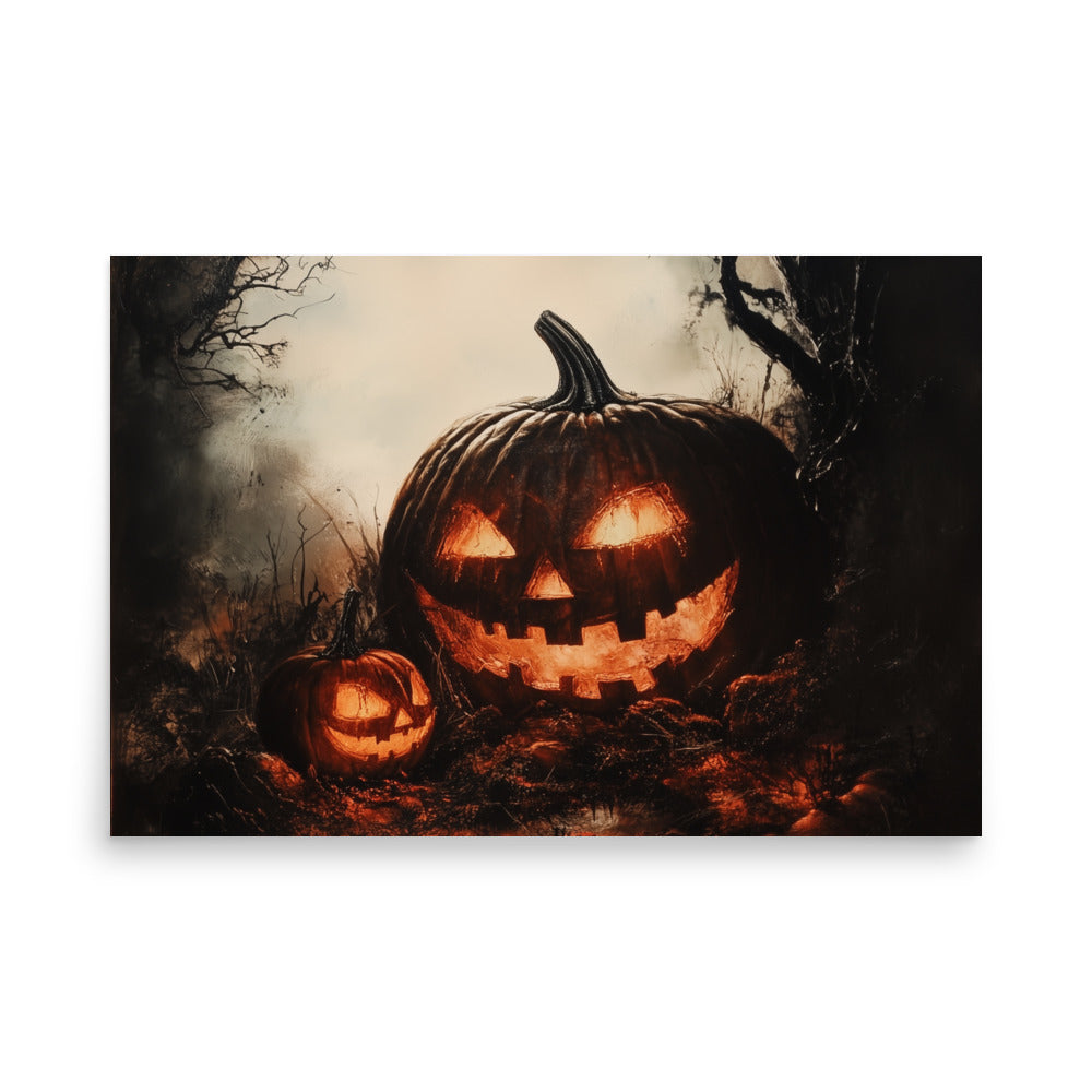 Spooky Halloween Jack-O'-Lantern Pumpkin Poster