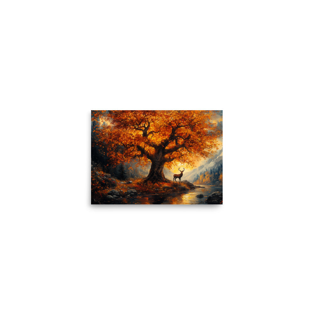 Autumn oak deer valley Poster