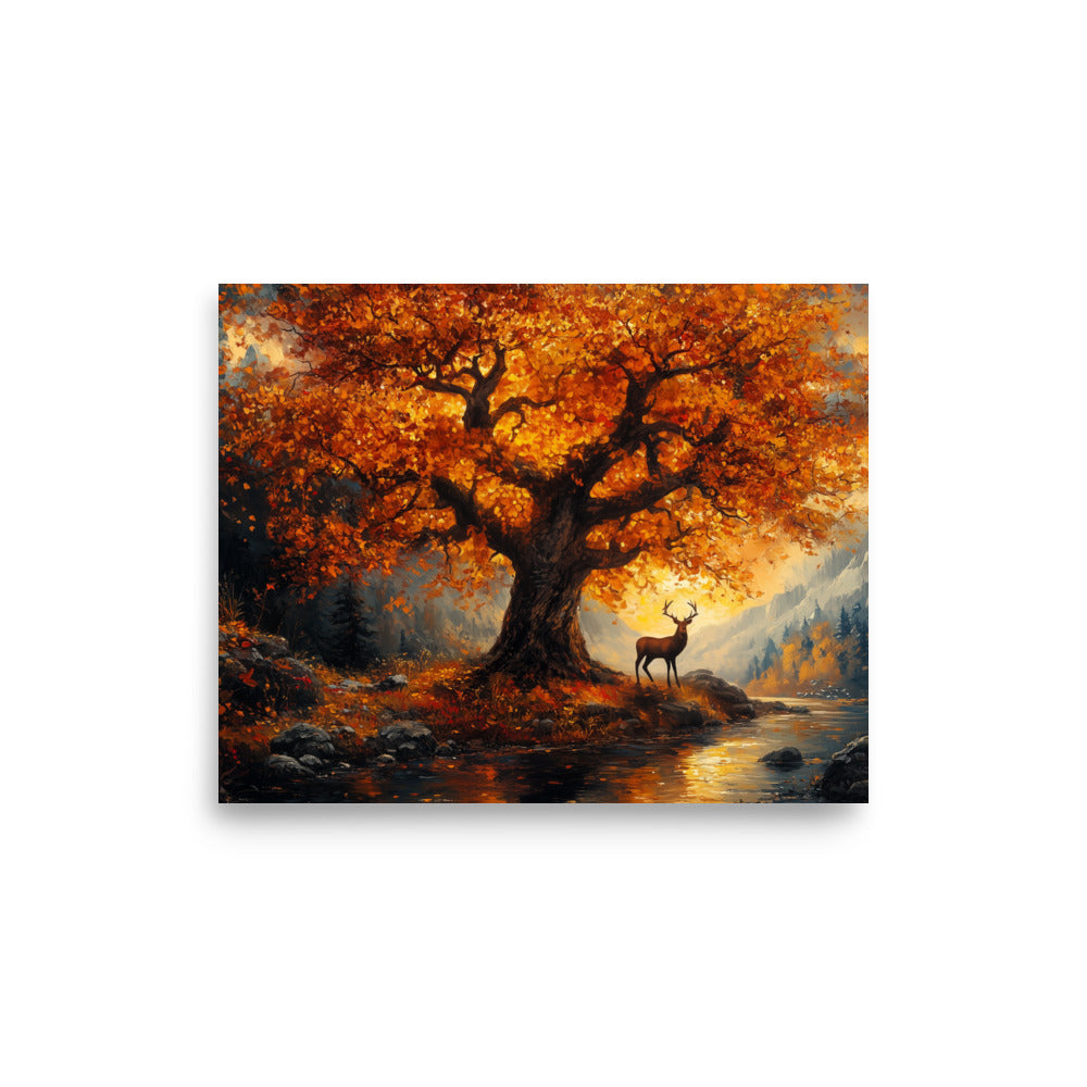 Autumn oak deer valley Poster