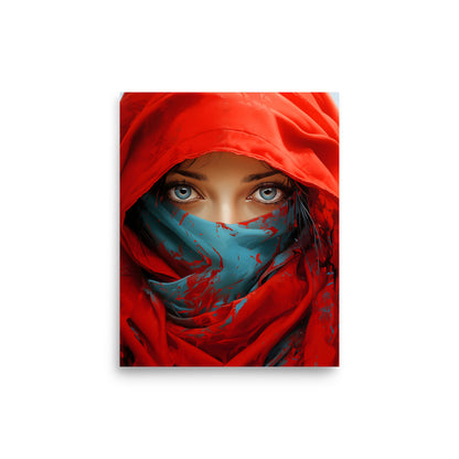 Woman in red veil - Poster