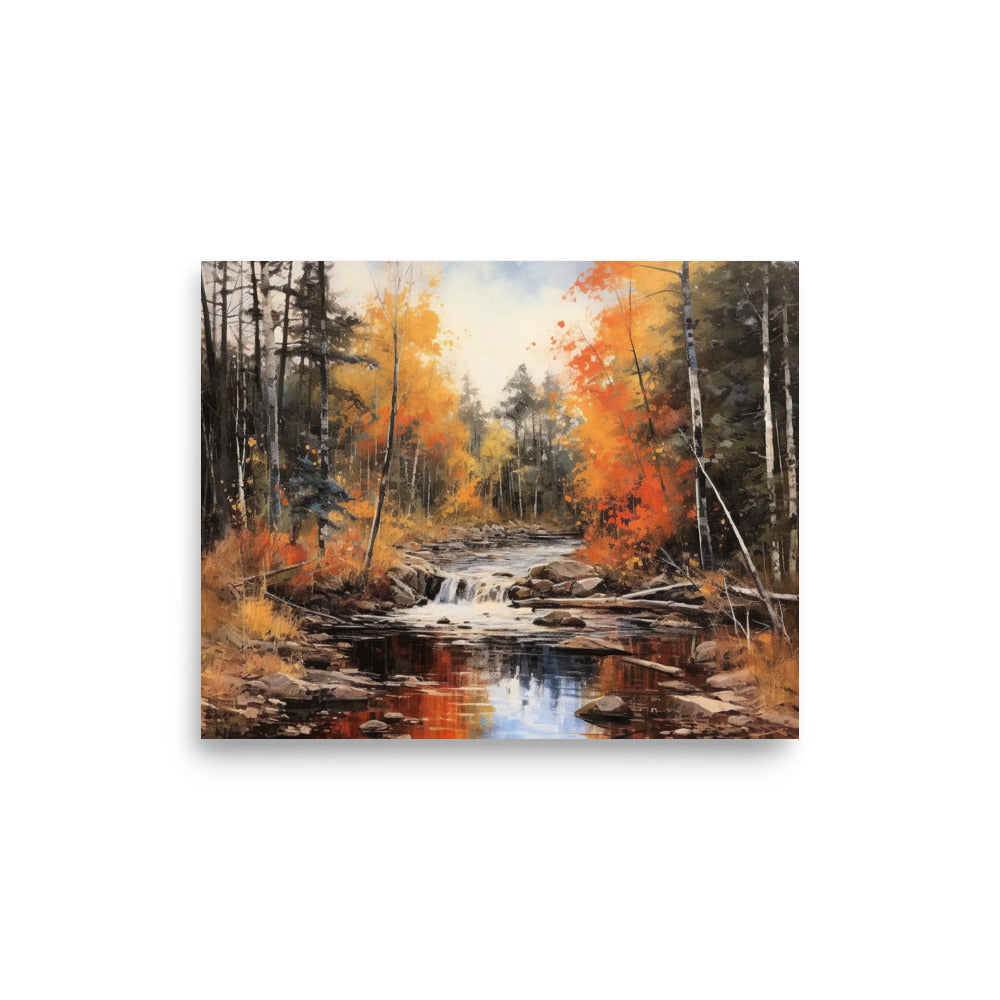 Autumn forest creek Poster