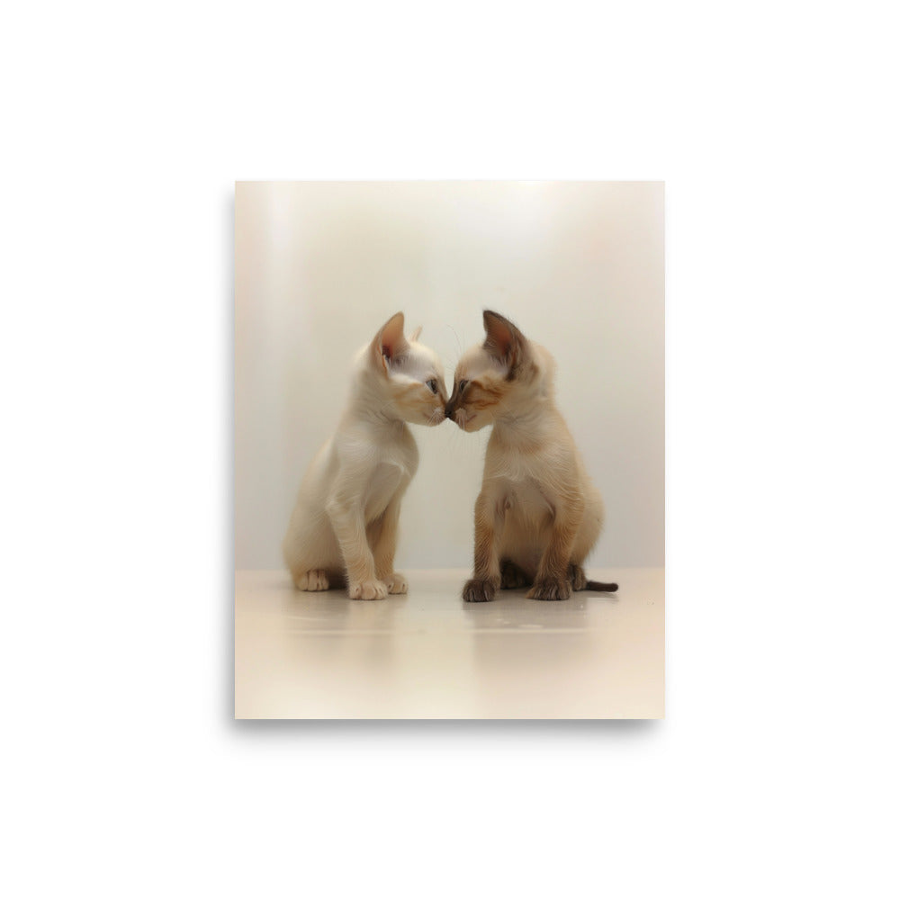 Two siamese kittens nose kissing Poster