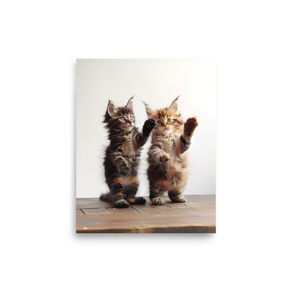 Two kittens standing Poster