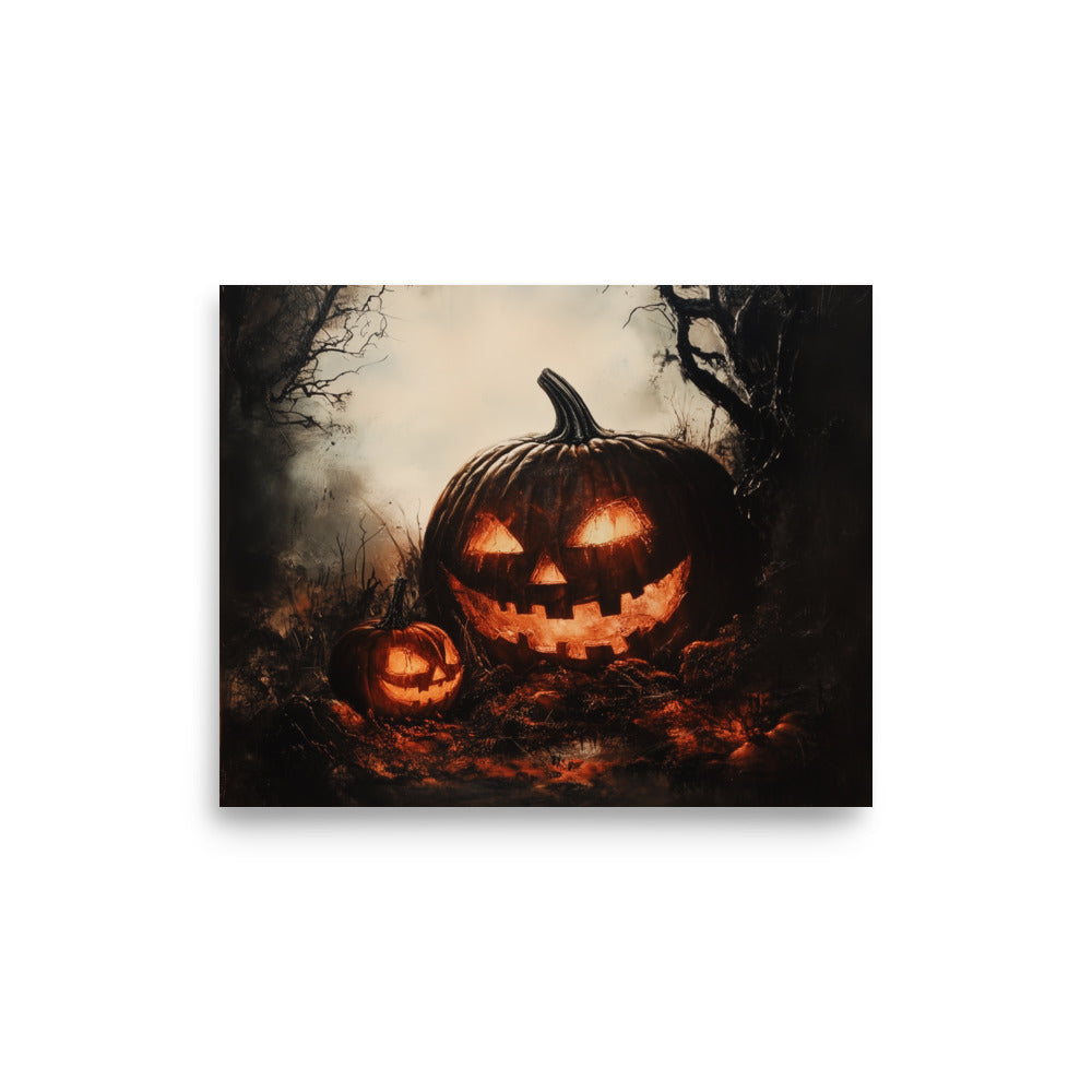 Spooky Halloween Jack-O'-Lantern Pumpkin Poster