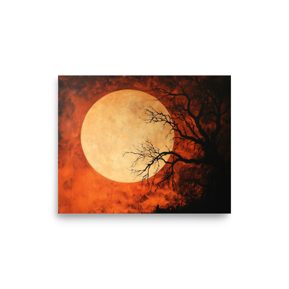 Spooky Full Moon – Haunted Night Landscape Poster