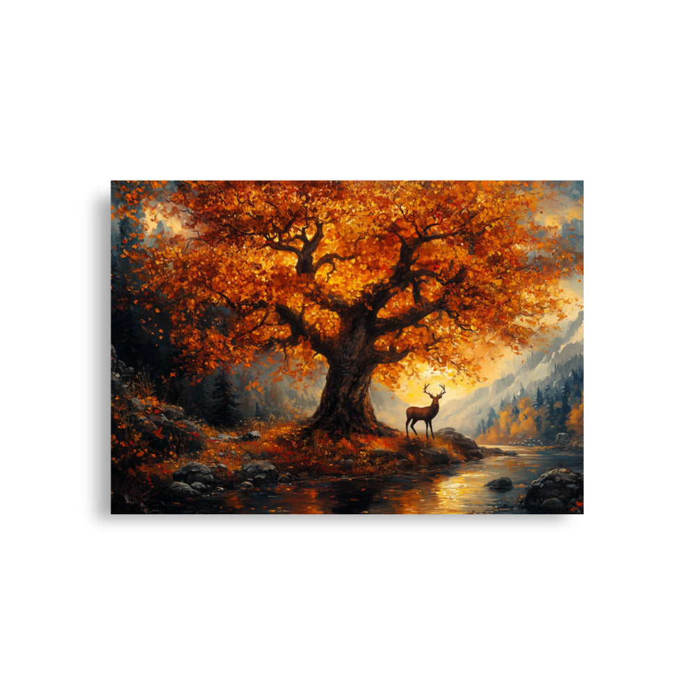 Autumn oak deer valley Poster