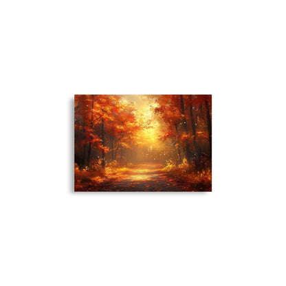 Autumn forest at dawn Poster