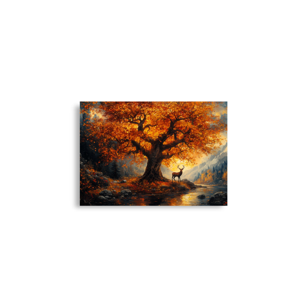 Autumn oak deer valley Poster