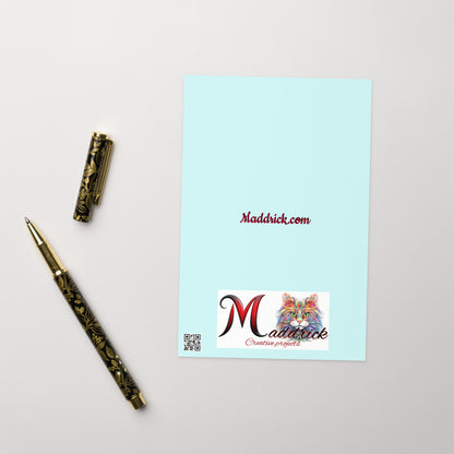 Cute red fox smiling blank Greeting card