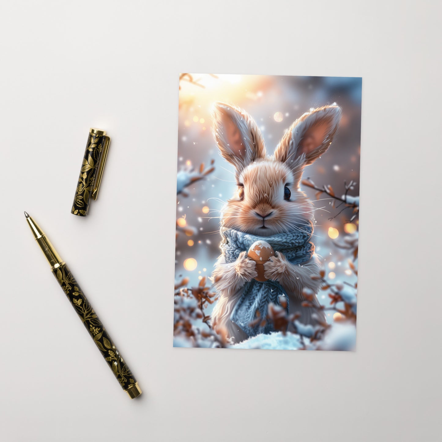 Cartoon bunny snowy Easter Greeting card