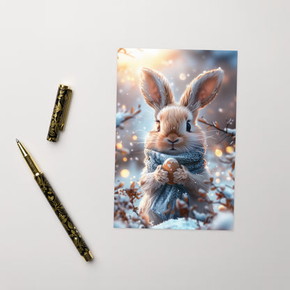 Cartoon bunny snowy Easter Greeting card