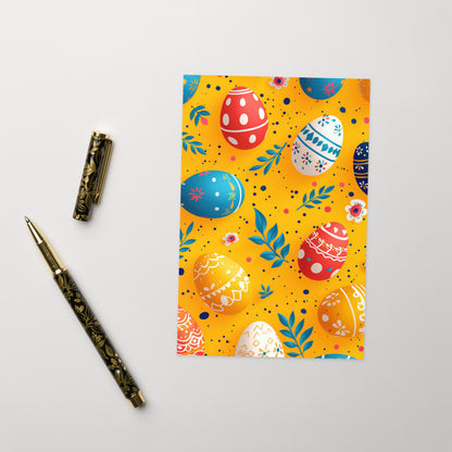 Yellow Easter eggs pattern Greeting card