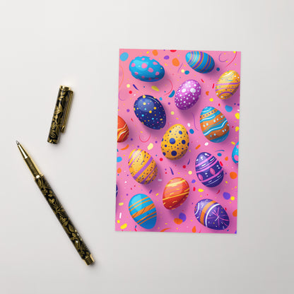 Pink Easter eggs pattern Greeting card