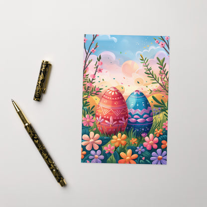 Two Easter eggs in a field Greeting card