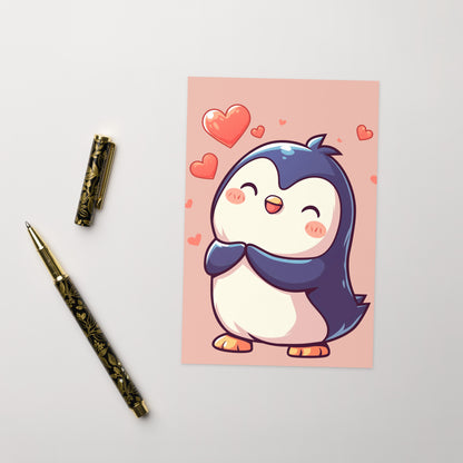 Cute penguin love Greeting card