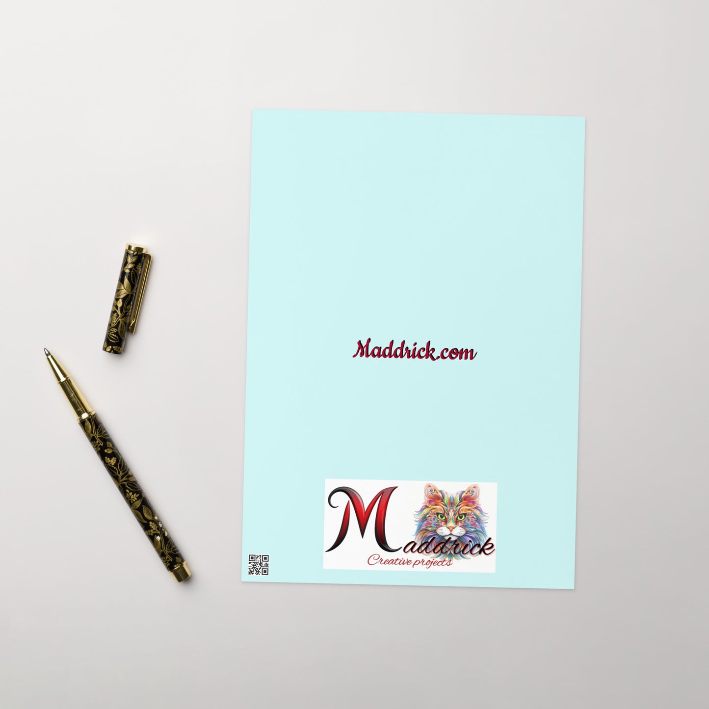 Cute red fox smiling blank Greeting card