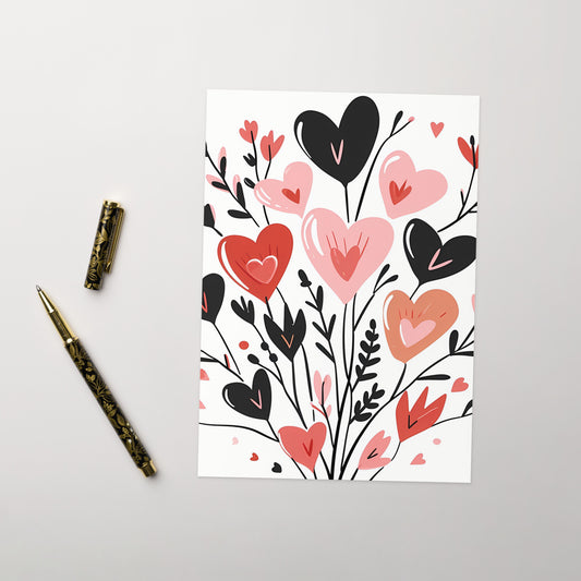 Bunch of heart flowers love Greeting card - Maddrick