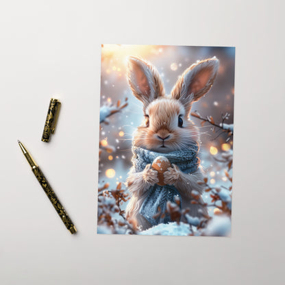 Cartoon bunny snowy Easter Greeting card