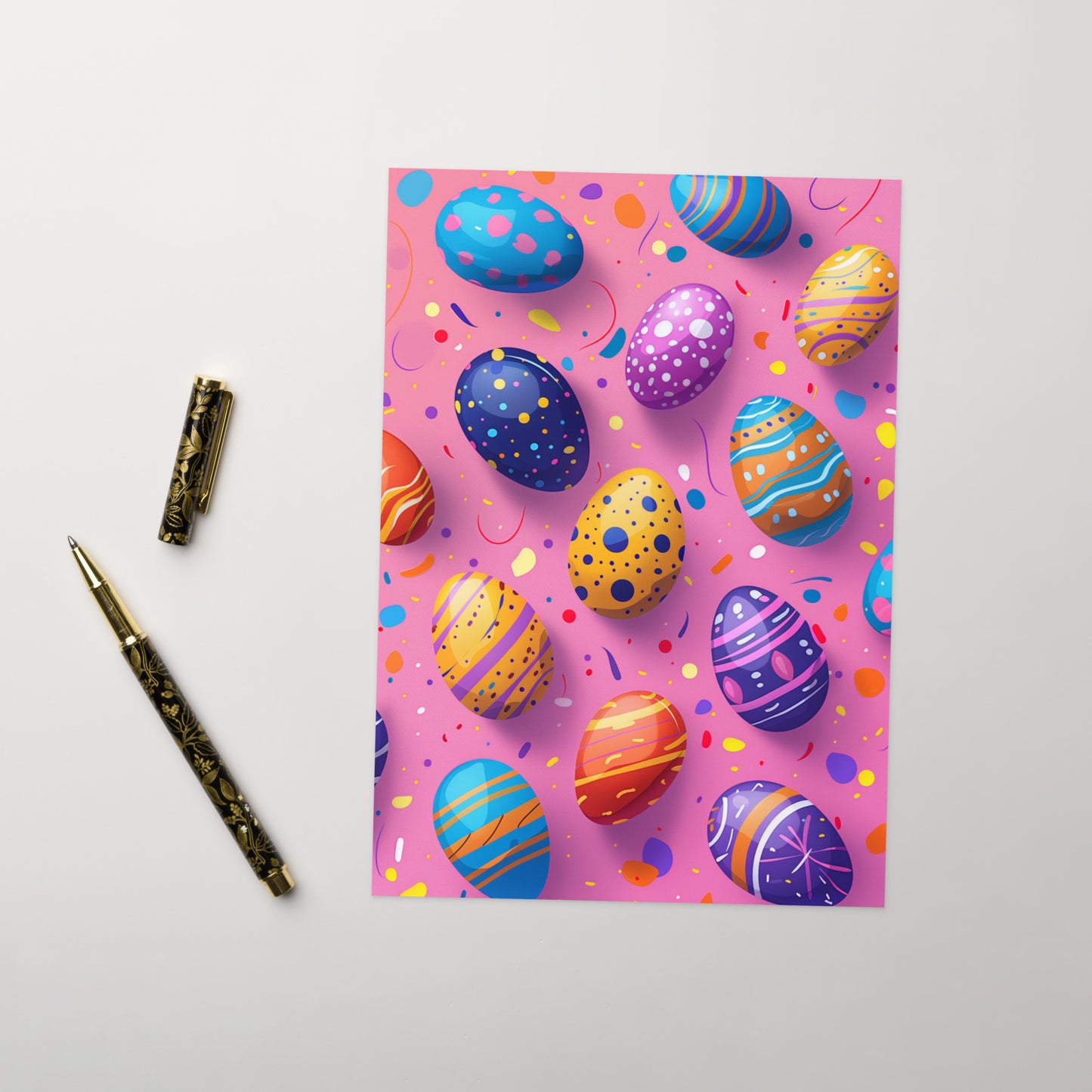 Pink Easter eggs pattern Greeting card