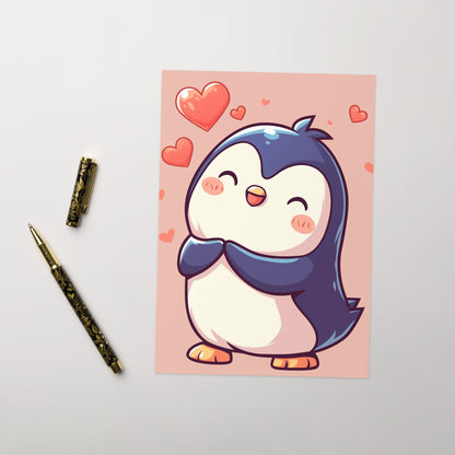 Cute penguin love Greeting card